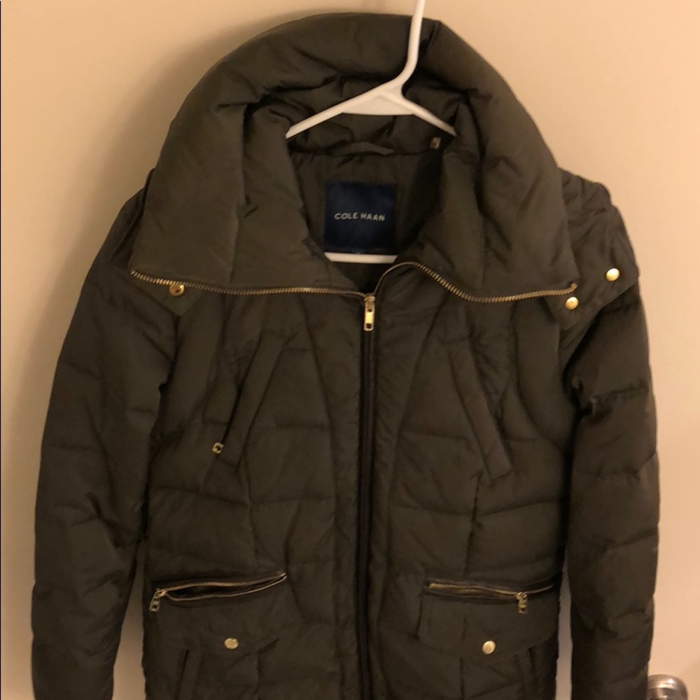 Cole Haan dark green winter jacket BARELY WORN